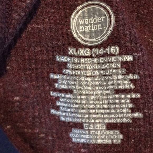 NWOT Boys Long Sleeve Thermal Top - Picture 7 of 8